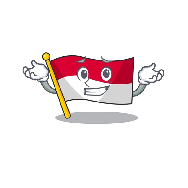 Cute and Cool Grinning flag monaco Scroll mascot cartoon style — Διανυσματικό Αρχείο