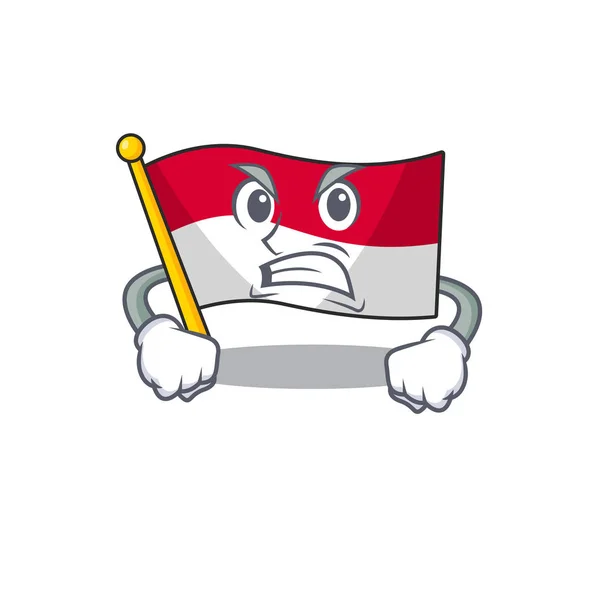 Arrabbiato faccia bandiera monaco Scorrere disegno personaggio cartone animato — Vettoriale Stock
