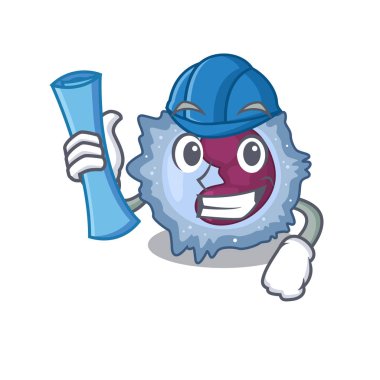 Mimari hücrenin mavi ve mavi kaskları var.