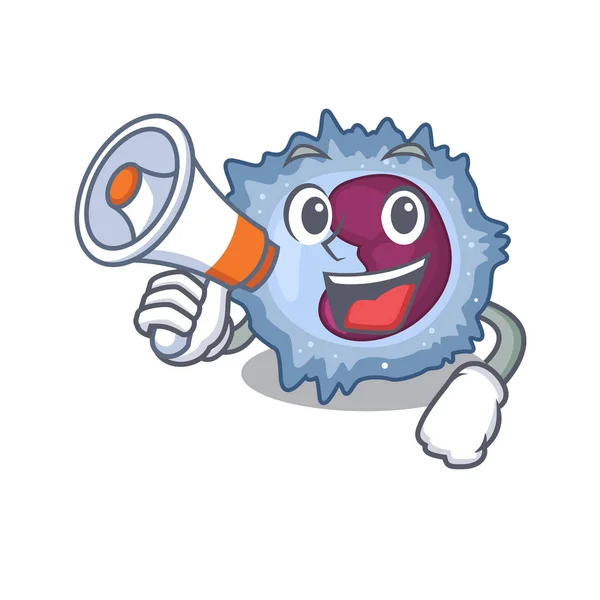 An icon of monocyte cell having a megaphone — Stock Vector