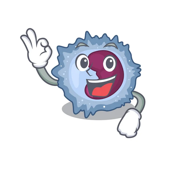 A picture of monocyte cell making an Okay gesture — Stock Vector