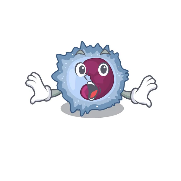 Monocyte cell cartoon character design on a surprised gesture — Stock Vector