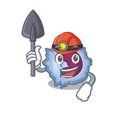 Havalı akıllı Miner monosit hücre çizgi film karakteri tasarımı