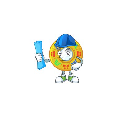 Zarif Mimari Çin dairesi feng shui mavi iz ve mavi miğfere sahip