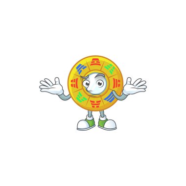 Süper komik sırıtan Çin dairesi Feng Shui maskot tarzı