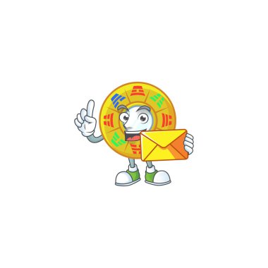 Neşeli bir Çin dairesi Feng Shui maskot tasarımı zarflı