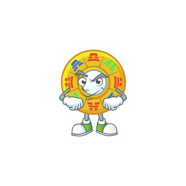 Çin dairesi feng shui maskot karakter stili sırıtan yüzlü