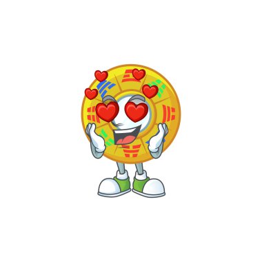 Sevimli çin çemberi feng shui çizgi film karakteri tasarımı