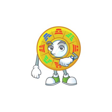 Çin dairesi Feng Shui 'nin çizgi film karakteri tasarımı.