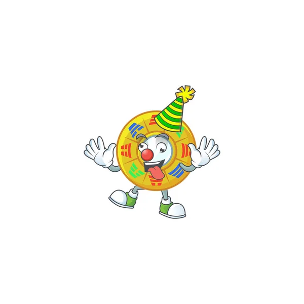 Lustige Clown chinesischen Kreis Feng Shui Cartoon-Figur Maskottchen-Design — Stockvektor
