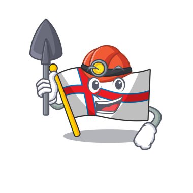 Kendine güvenen Miner bayrağı faroe adası Çizgi film karakteri tasarımı