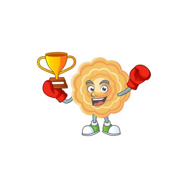 Maskot tarzı Çin ay çöreğinin muhteşem boks şampiyonu.