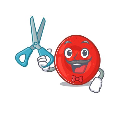 Gülen Komik Berber eritrosit hücre çizgi film karakteri tasarım stili