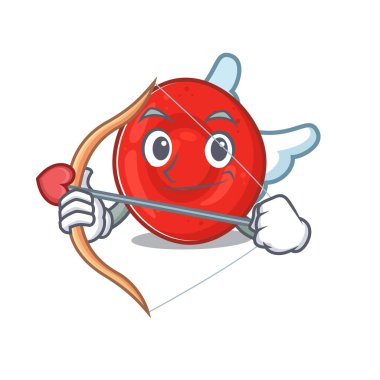 Romantik eritrosit hücre Cupid çizgi film karakteri ok ve kanatlı