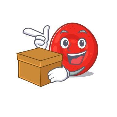 Sevimli eritrosit hücre çizgi film karakteri. Kutusu var.