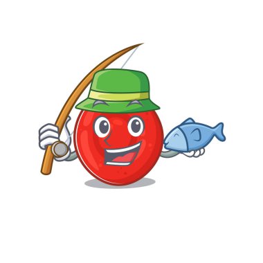 A Picture of happy Fishing erythrocyte cell design clipart