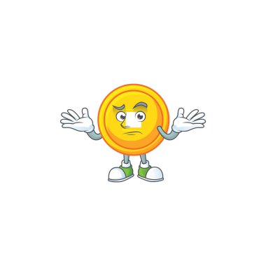 Çok komik sırıtan Çin parası maskot çizgi film stili