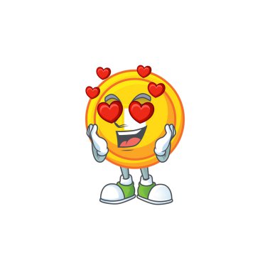 Sevimli Çinli altın sikke çizgi film karakteri tasarımı