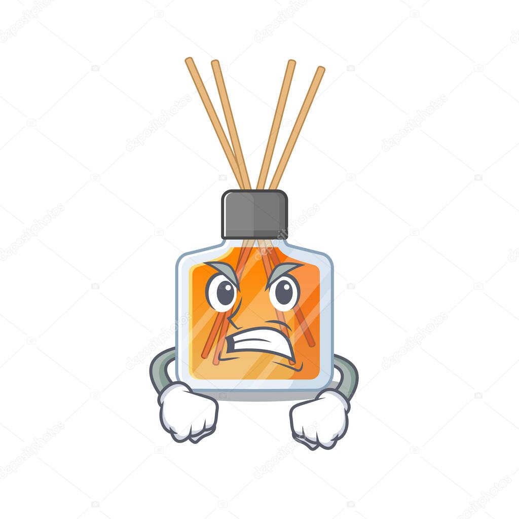 Air freshener sticks cartoon character design having angry face