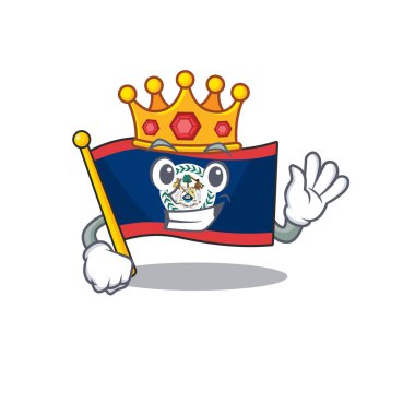 Çizgi film maskotu stili King 'i küçük düşüren bir bayrak.