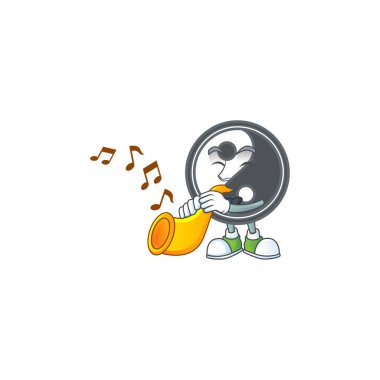 Trompetle Yin Yang 'ın çizgi film karakteri performansı