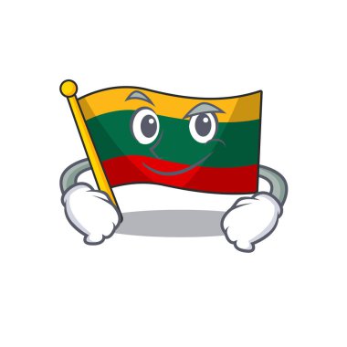 Havalı bayrak Litvanya maskotu, sırıtan yüzlü.