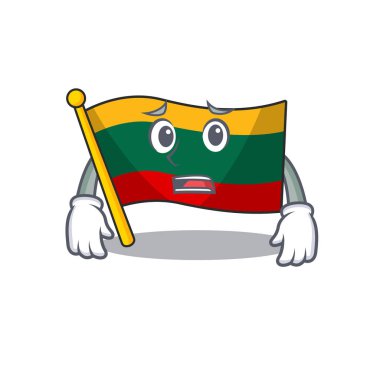 Litvanya bayrağının korkmuş yüzünü gösteren bir resmi.