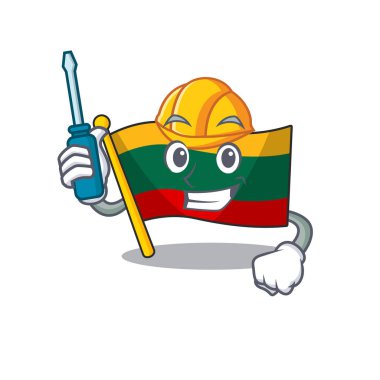 Çizgi film karakteri tarzında havalı bir Litvanya bayrağı