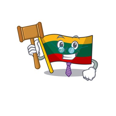 Maskot karakter tarzında akıllı yargıç Litvanya bayrağı