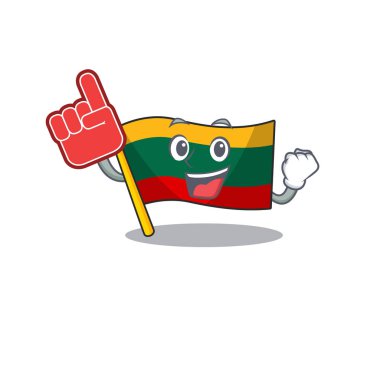 Litvanya bayrağı maskot tarzı köpük parmak.