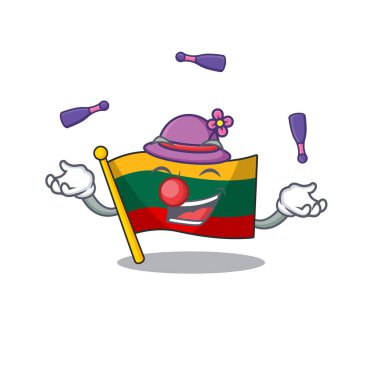Akıllı bayrak Litvanya çizgi film karakteri tasarımı Jonglörlük oynuyor