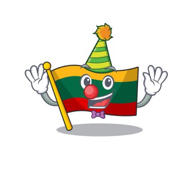 Komik palyaço bayrağı Litvanya çizgi film karakteri maskot tasarımı