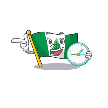 Çizgi film karakteri tarzı Norfolk adasında saat var.