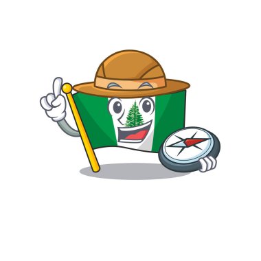 Flag Norfolk Adası stilize Explorer 'ın pusulası var.