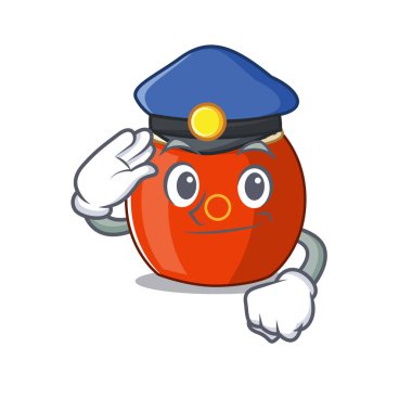 Çinli davul çizgi film maskotu polis memuru rolünde.