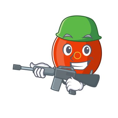 Çin davul ordusunun makineli tüfekli bir karikatür tasarımı.