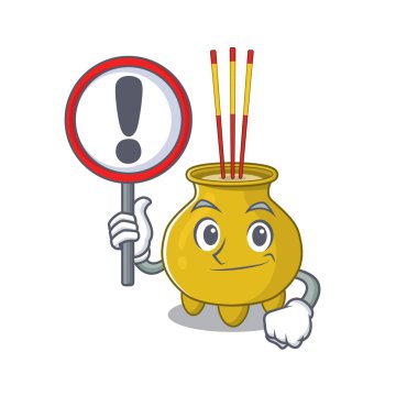 Serin ve komik Çin tütsüsü bir işaret kaldırdı.