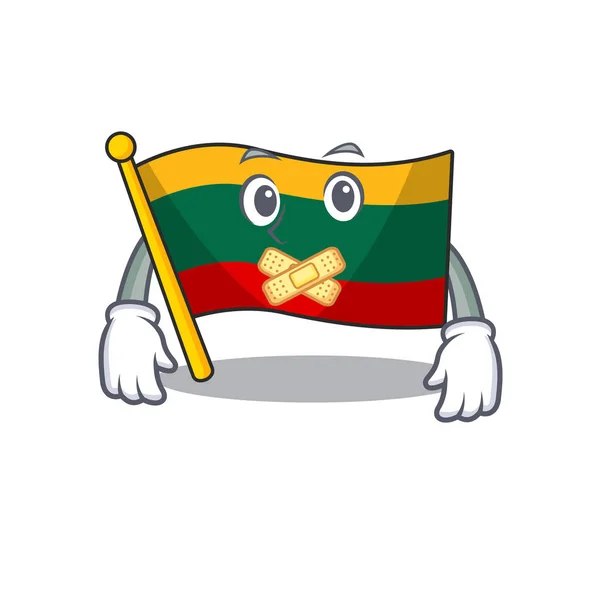 A silent gesture of flag lithuania mascot cartoon character design — Stock vektor