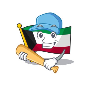 Beyzbolla spor bayrağı kuveyt çizgi film karakteri tasarımı