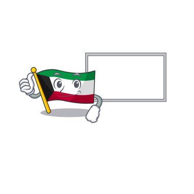 Pano ile bayrak kuveyt karikatür tasarımı