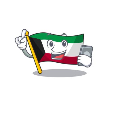 Telefonda konuşan bayrak kuveyt çizgi filmi tasarımı