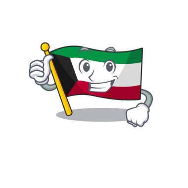 Neşeli bayrak Kuveyt Başparmak hareketi yapıyor