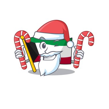 Bayrak Kuveyt Noel Baba kostümlü çizgi film karakteri