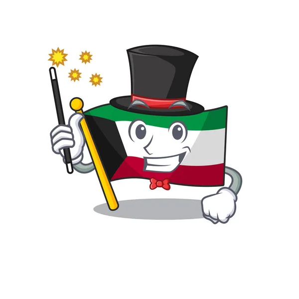 Ein Bild der kuwaitischen Flagge als Zauberer — Stockvektor