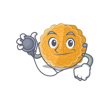 Akıllı ve havalı ay çöreği çizgi film karakteri. Doktorun aletleri var.