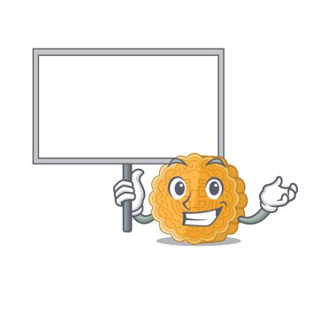 Ay çöreğinin şirin bir resmi Sevimli bir çizgi film karakteri bir tahta getir