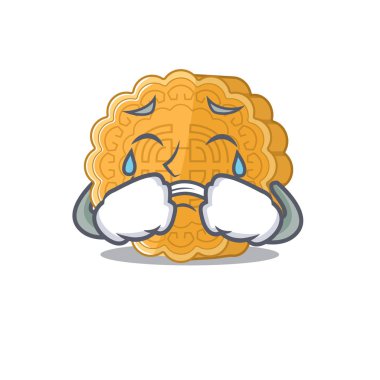 Hüzünlü Çin ay çöreği maskot tarzı.