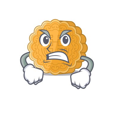 Kızgın yüzlü Çin ay çöreği çizgi film karakteri tasarımı