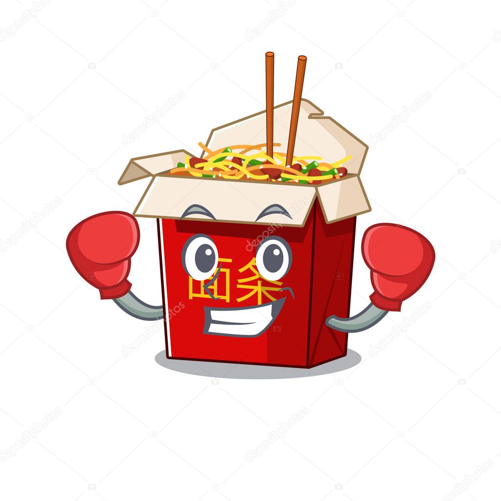 Sporty Boxing chinese box noodle mascot character style