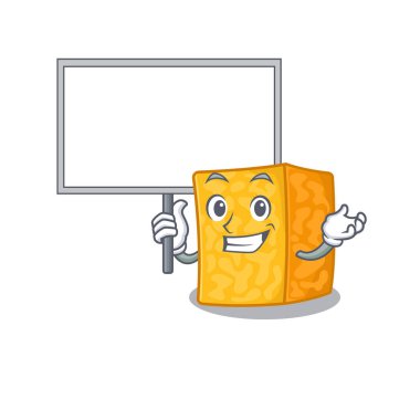 Colby Jack 'in şirin bir resmi Sevimli çizgi film karakteri bir tahta getiriyor